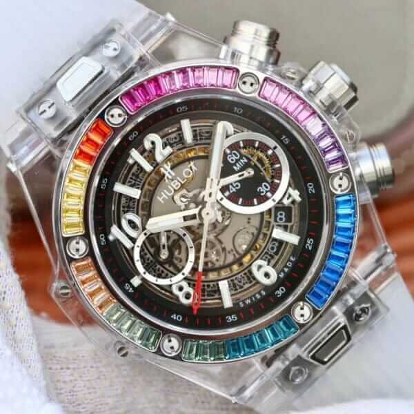 Hublot Rainbow Black Inspired 5 Hublot Big Bang Rainbow Bezel Black Dial Inspired on the hand