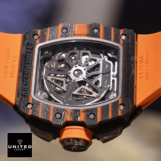 Richard Mille Mclaren hand Carbon Case 11-03m Inspired upside view