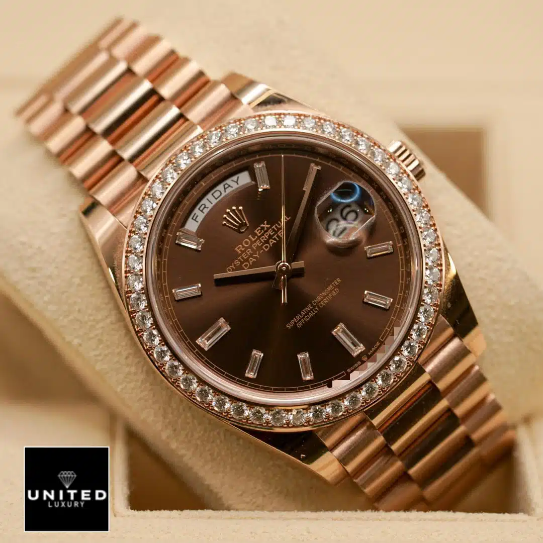 Rolex Day-Date 228345RBR Chocolate Dial Diamond Bezel Inspired 3 Rolex Day-Date 40 Chocolate Dial Diamond Bezel 228345RBR Inspired