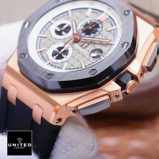AP Pride of Germany Inspired 3 Audemars Piguet Royal Oak Gold Case Black Rubber Bracelet Inspired on the hand