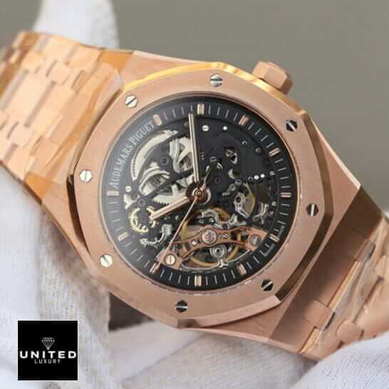 Audemars Piguet Royal Oak Skeleton Black Dial Inspired on the hand