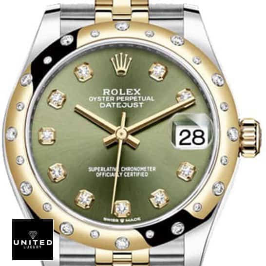 Rolex Datejust 278273 Yellow Gold Olive Green Set With Diamonds Dial Inspired