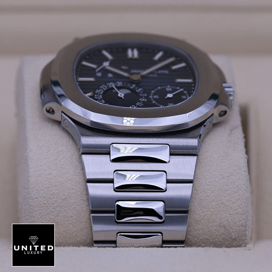 Patek Philippe Nautilus Steel Blue Dial Moon Phase 57121A-001 Inspired in the stand