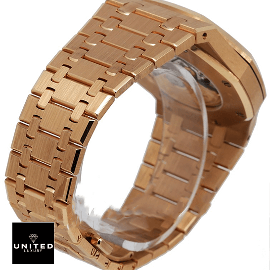 Audemars Piguet Royal Oak Gold Bracelet Inspired upside view white background