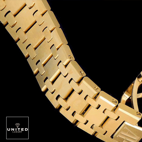 Audemars Piguet Royal Oak Yellow Gold Bracelet Inspired black background