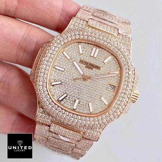 Patek Philippe Nautilus 5719/10G-010 Inspired 6 Patek Philippe Nautilus 5719/10G-010 Gem-Set Bezel Inspired