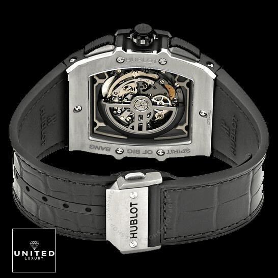 Hublot Spirit Of BigBang Inspired 7 Hublot Big Bang 45 Titanium Black Leather Bracelet Inspired black background