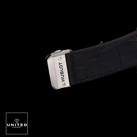 Hublot Spirit Of BigBang Inspired 5 Hublot Big Bang Leather Black Bracelet Steel Clasp Inspired black background