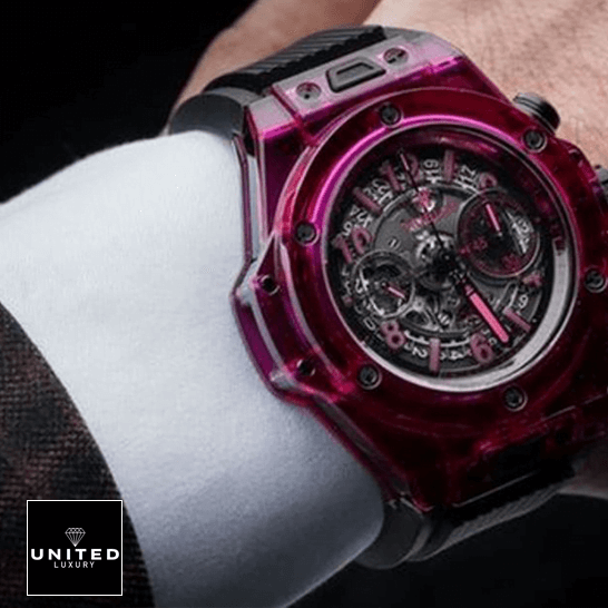 Hublot Big Bang Unico Red Sapphire 411.JR_.4901.RT Inspired on the man wrist