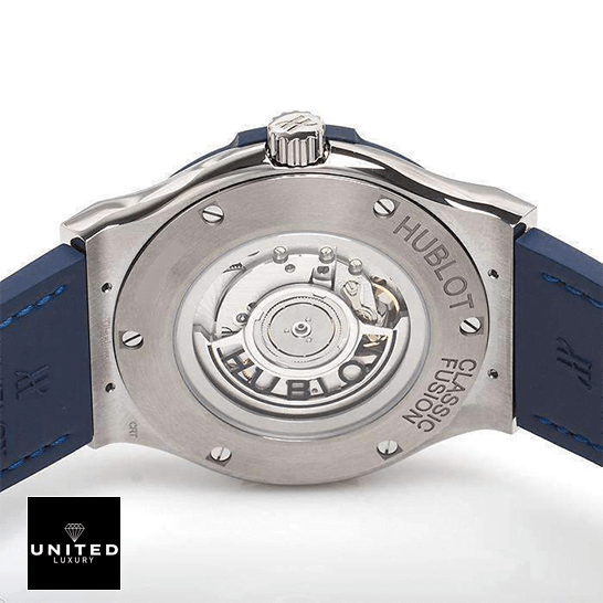Hublot Classic Fusion Automatic Blue Sunray Stainless Steel Case Inspired white background