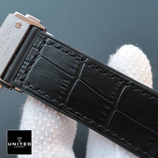 Hublot Classic Fusion Black Leather Bracelet Steel Clasp Inspired on the white glove hand