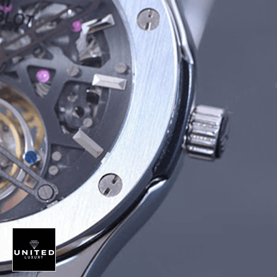 Hublot Classic Fusion Tourbillion Skeleton Dial Steel Case Inspired crown