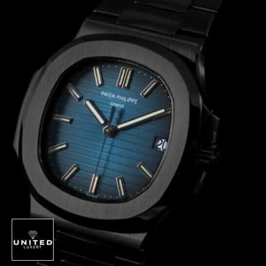 Patek Philippe Black 5711 Inspired 3 Patek Philippe Geneve Blue Dial 5711 Inspired black background