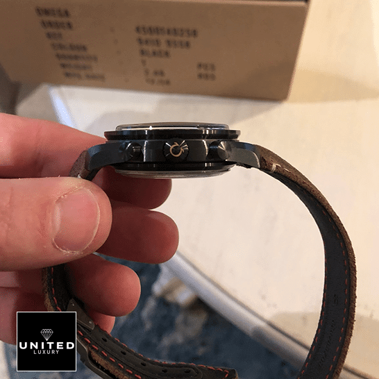 Omega Speedmaster 311.92.44.51 Crown Inspired side view