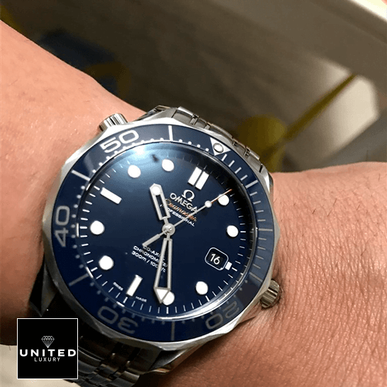 Omega Seamaster Blue Dial Stainless Steel Bracelet Inspired on the wrist