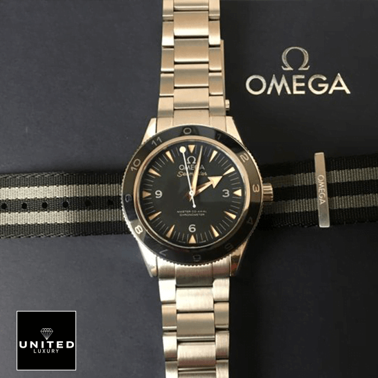 Omega Seamaster Black Dial Stainless Steel Inspired on the omega box