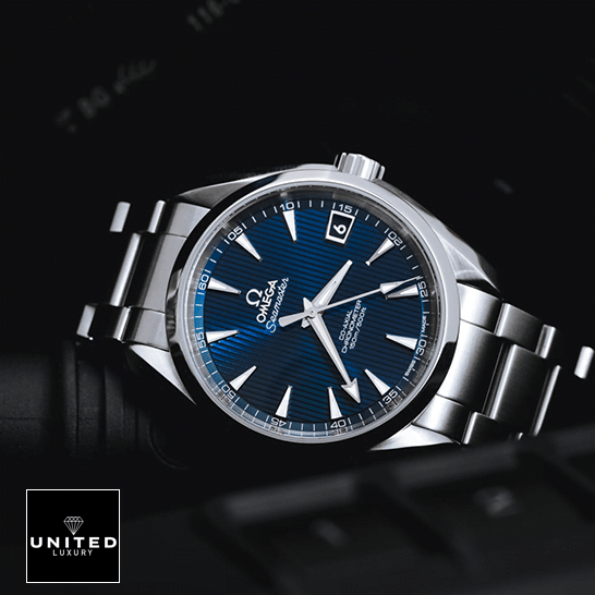 Omega Seamaster Blue Dial 231.10.39.21.03.002 Steel Inspired black background