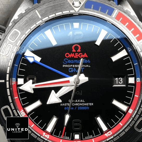 Omega Seamaster 215.92.46.22.01.004 GMT Black Dial Red & Blue Bezel Inspired