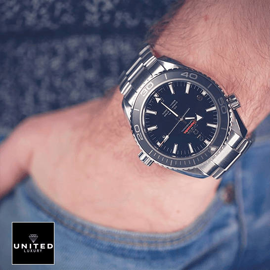 Omega Seamaster Planet Ocean Steel Black Dial Inspired on the man wrist