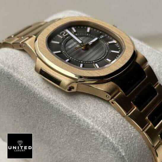 Patek Philippe Black Dial Gold Bezel Inspired in the box