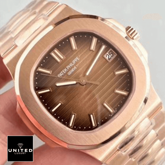 Patek Philippe Nautilus 57111R-001 Rose Gold Bezel Inspired on the hand