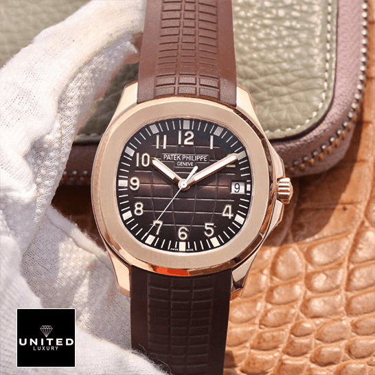 Patek Philippe Aquanaut Brown Dial Rose Gold Case Inspired on the hand