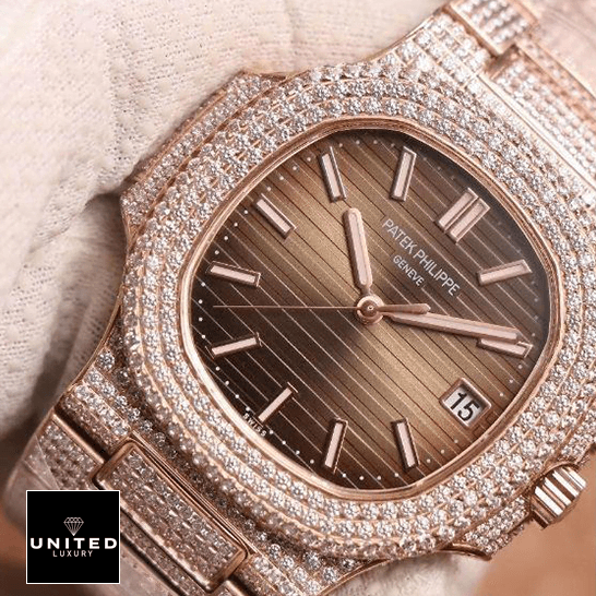 Patek Philippe Nautilus 5711 R8 Inspired 4 Patek Philippe Nautilus 5711-R8 Jumbo Iced Out Brown Dial Inspired