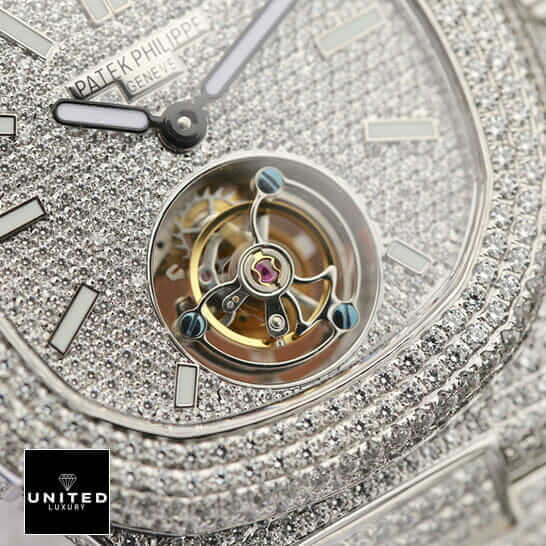 Patek Philippe Diamond Inspired 6 Patek Philippe 6980 Tourbillion White Dial Iced Out Inspired front view