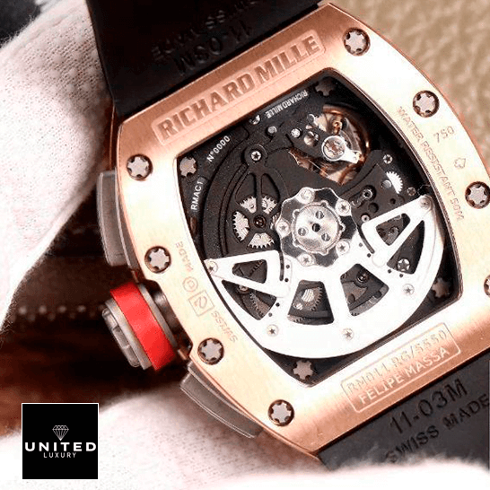 Richard Mille RM011 Automatic Gold Case Inspired upside view