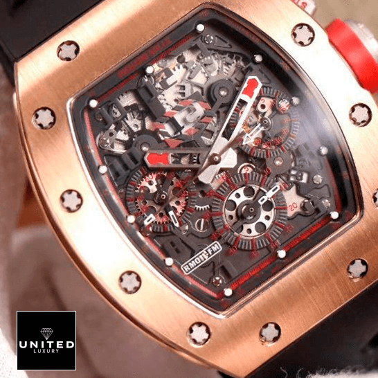 Richard Mille RM011 Black Dial Rose Gold Bezel Inspired