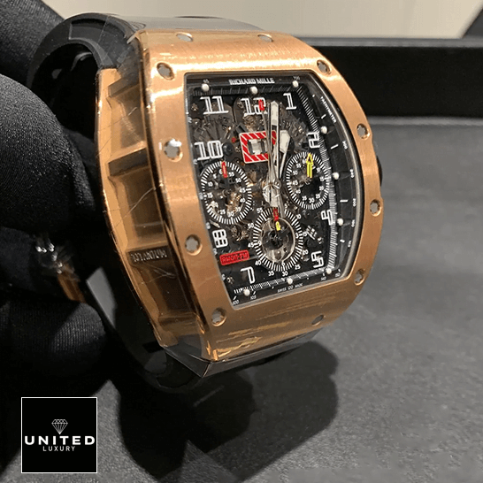 Richard Milee Felipe Massa RM011RG Black Rubber Bracelet Inspired on the hand