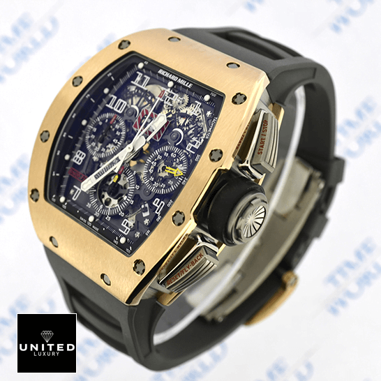 Richard Mille Felipe Massa RM011RG Gold Rose Bezel Inspired crown / push button
