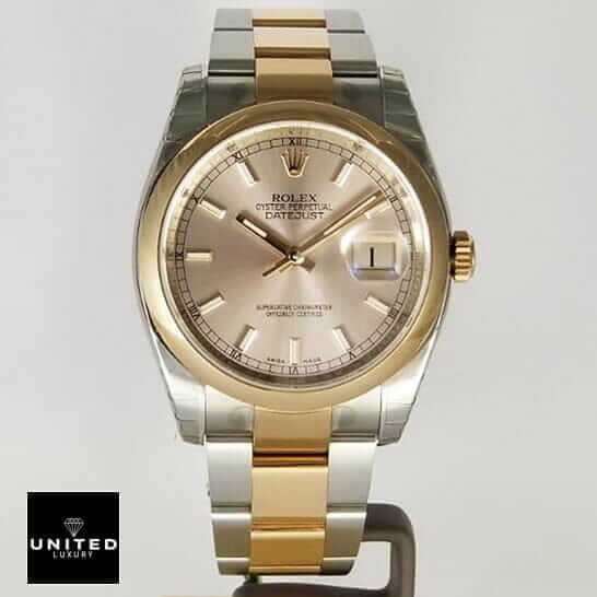 Rolex Gold 126303 Oyster Inspired front view and white background