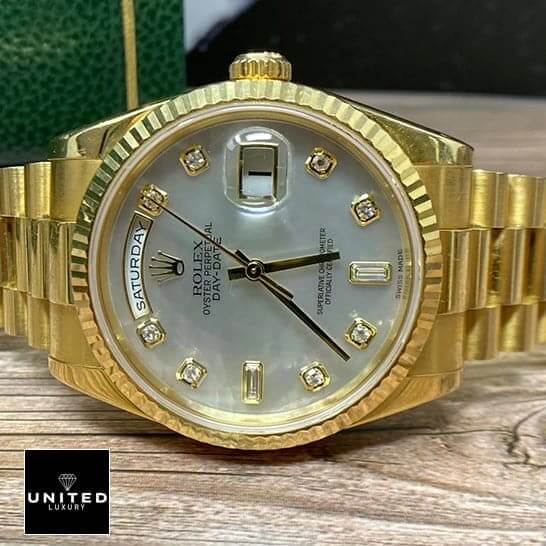 Rolex Day-Date 128238 Yellow Gold Mother Of Pearl Dial Inspired 6 Rolex Day Date Champagne Dial 128238 Inspired