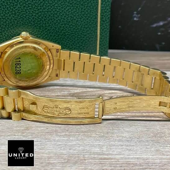 Rolex Day-Date 128238 Yellow Gold Mother Of Pearl Dial Inspired 4 Rolex Day Date Mop 128238 Inspired Yellow Gold Oyster Bracelet open Fold Clasp