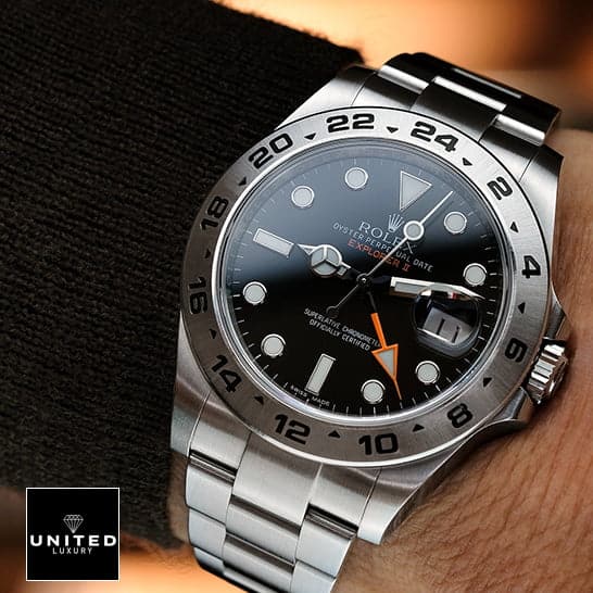 Rolex 216570 Black Inspired 3 Rolex Explorer II 216570-0001 Stainless Steel Bezel Inspired on his arm