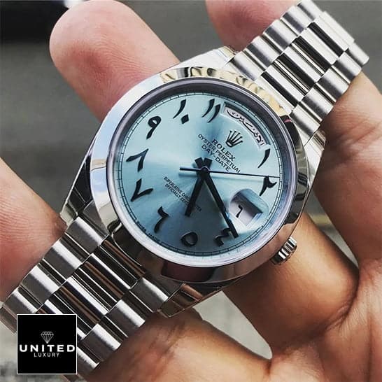 Rolex DayDate 40 228206 Arabic indices Dial Inspired on his hands