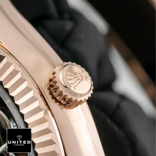 Rolex Sky-Dweller 326235 Chocolate Dial Inspired 3 Rolex Sky-Dweller 326235 Rose Gold Crown Pusher Inspired