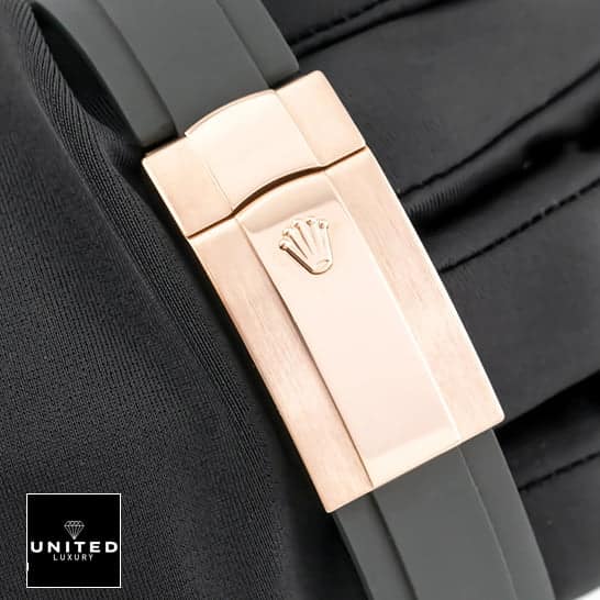 Rolex Sky-Dweller 326235 Chocolate Dial Inspired 5 Rolex Sky-Dweller 326235 Rose Gold Fold Clasp on the Rolex Logo Inspired