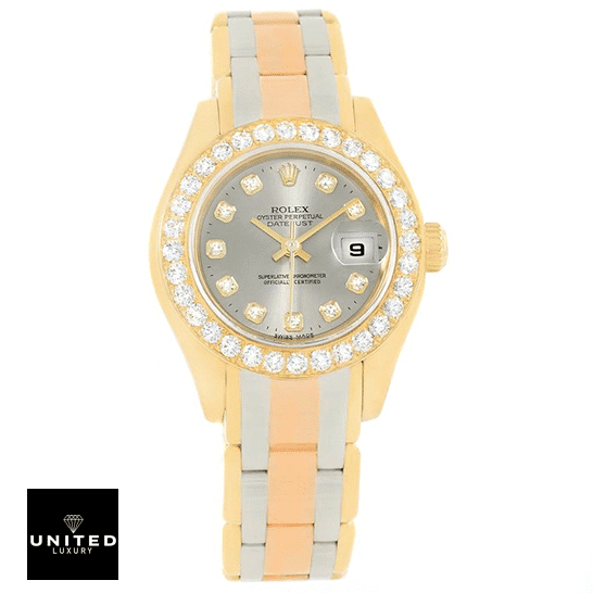 Rolex Tridor Pearlmaster 80298-0048 Ladies Gold & Diamond Bezel Inspired