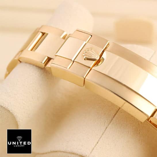 Rolex GMT-Master 116758SA Yellow Gold Oyster Bracelet Inspired Fold Clasp on the Rolex Logo