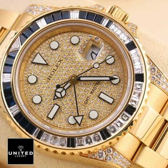Rolex GMT-Master 116758SA Diamond Dial Gem-Set Bezel Inspired