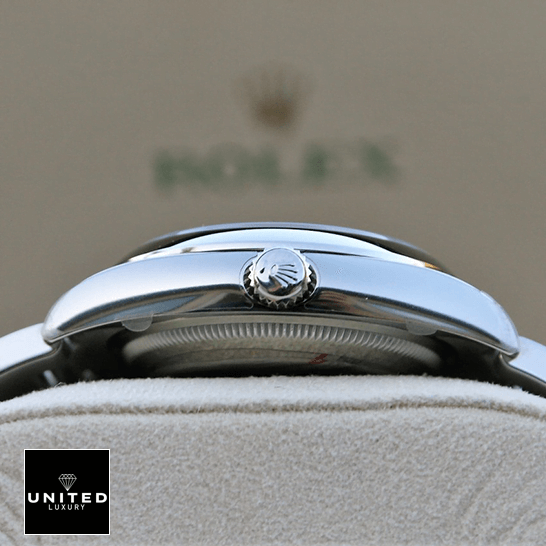 Rolex Air King Stainless Steel 114200 Inspired crown / push button in the rolex box