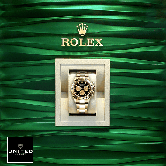 Rolex Cosmograph Daytona 116508-0009 Inspired in the Rolex Box & Green Background