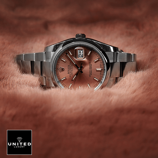 Rolex Datejust 116200 Steel Pink Dial Inspired above the pink feathers