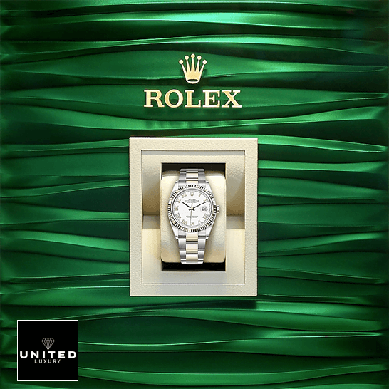 Rolex 126231 Datejust Steel Gold Roman Inspired green rolex background