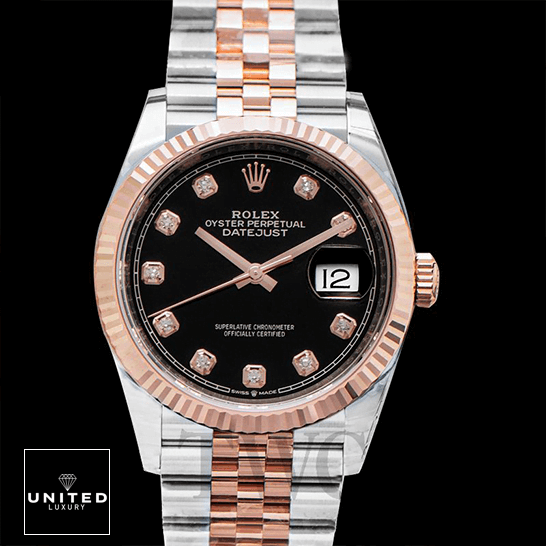 Rolex 126231 Black Dial Diamond Inspired black background