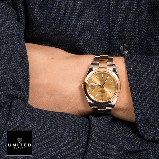 Rolex Datejust 126303 Steel Gold Inspired on the man wrist