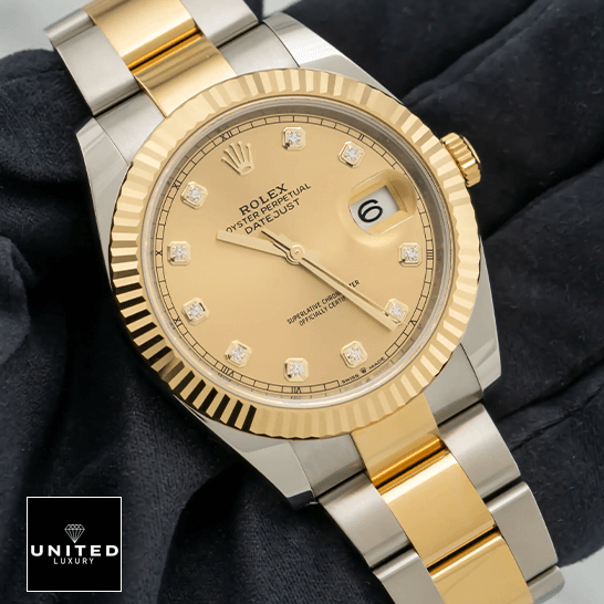 Rolex Datejust 126333 Oyster Steel Yellow Gold Diamond Dial Inspired