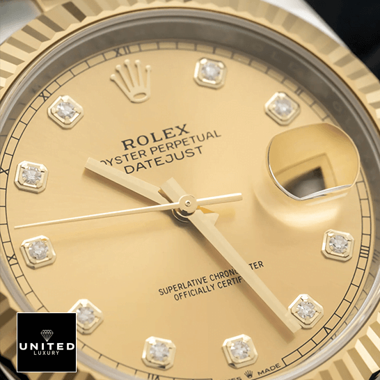 Rolex Datejust 126333 Yellow Gold Diamond Dial Inspired close view